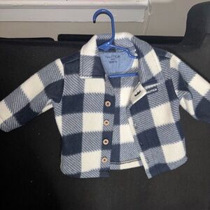 Nautica Navy and White Checkered Kids Button Down Shirt